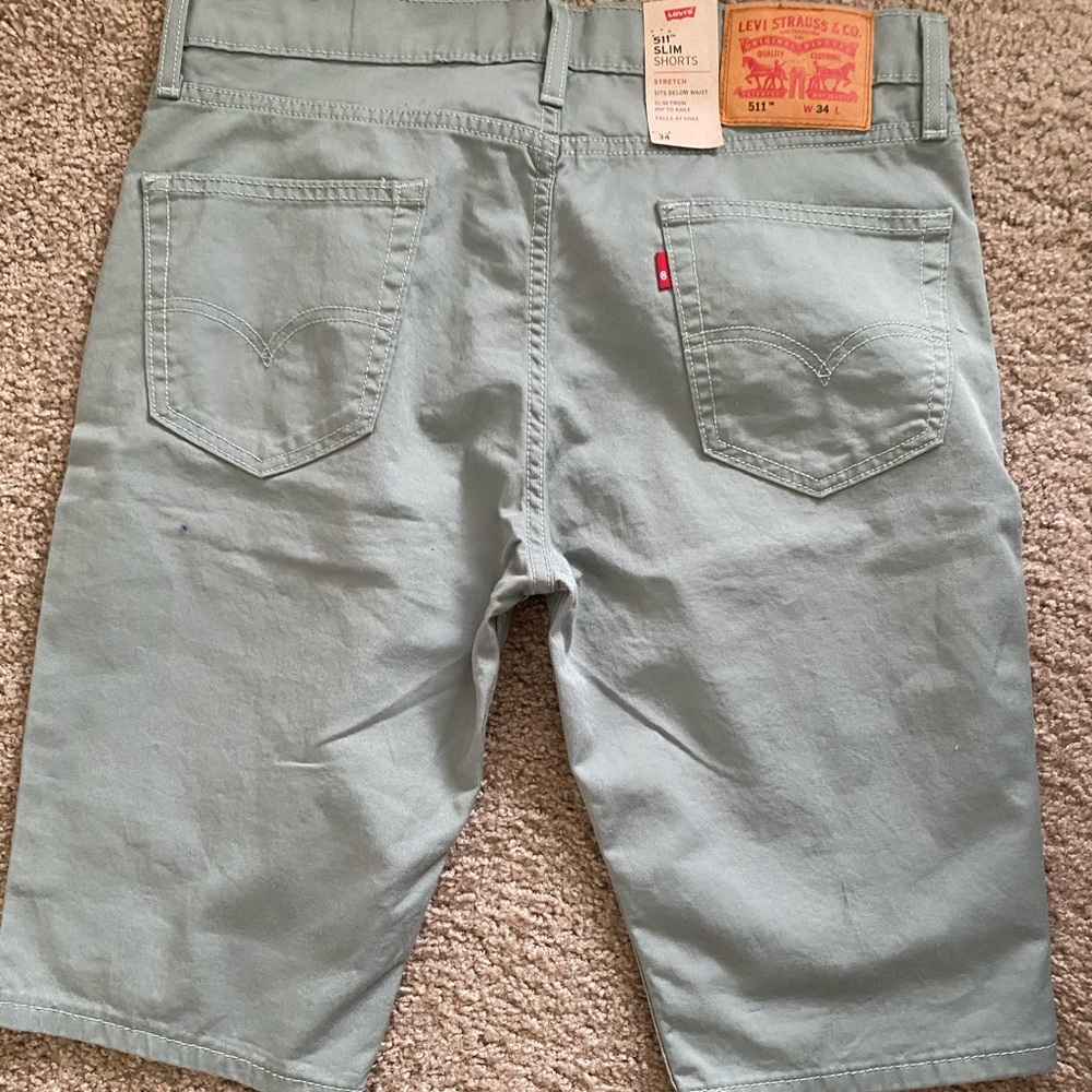 Levi’s 511 Slim Shorts 34 BRAND NWT PALE GREEN ☀️